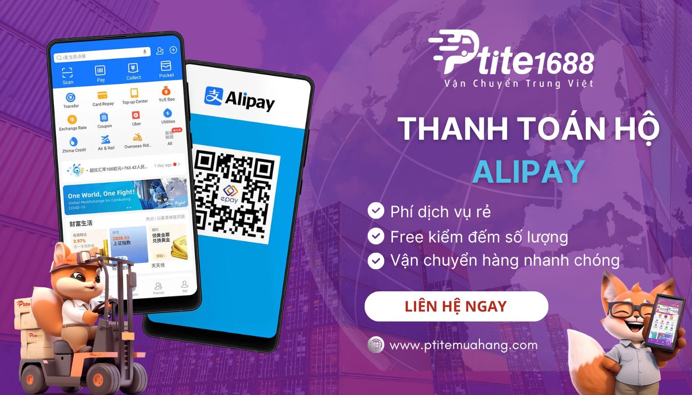 Ptite cung cấp dịch vụ thanh toán hộ Alipay đảm bảo, uy tín