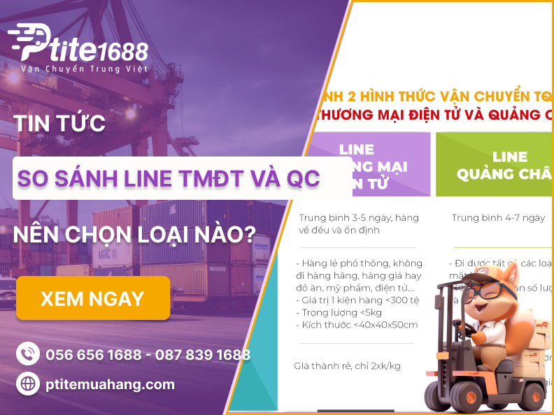 SO SÁNH 2 hình thức vận chuyển LINE TMĐT VÀ QUẢNG CHÂU LINE VIP