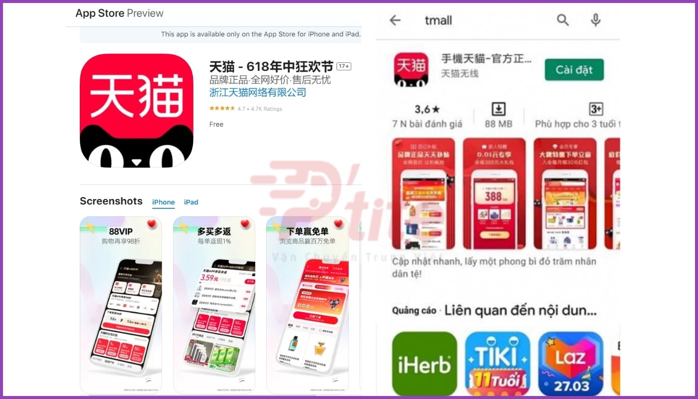 Cách tải app nhập hàng tmall.com