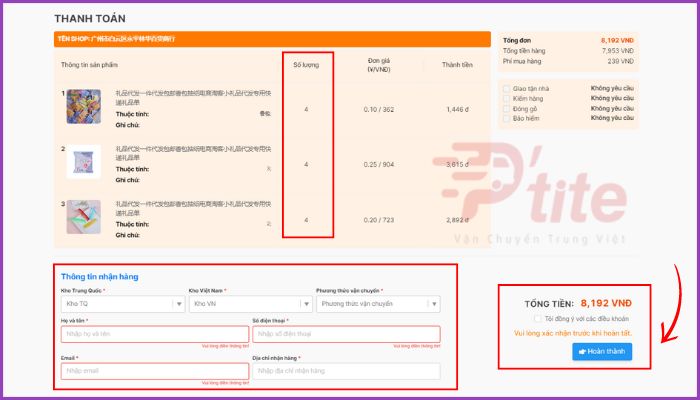 Xác nhận hoàn thành đã được đặt xong