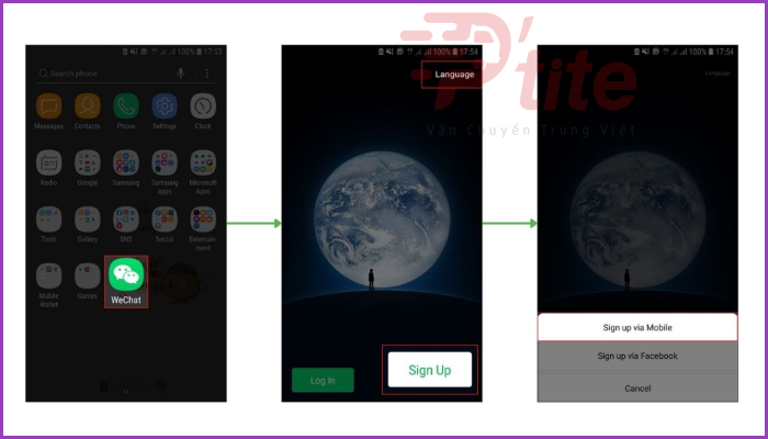 Đăng nhập wechat trên mobile