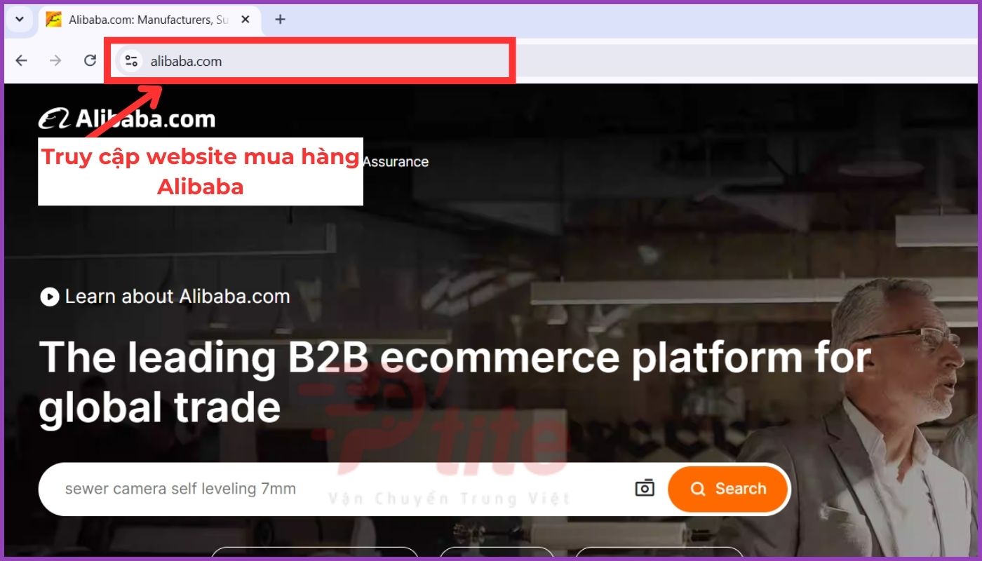 truy cập website mua hàng ALibaba