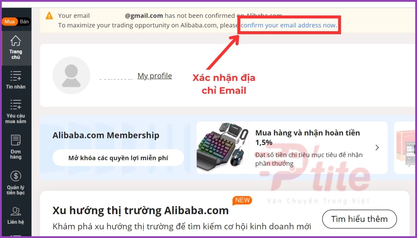 Nhấn chọn “confirm your email address now” để xác minh Email ngay