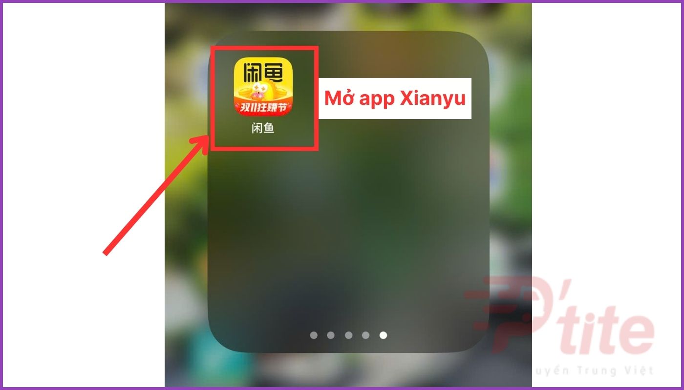 Mở app mua hàng Xianyu 