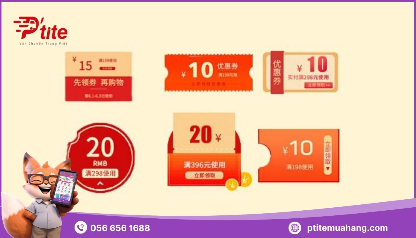 Taobao sẽ tung mã giảm giá vào các ngày sale, khung giờ sale