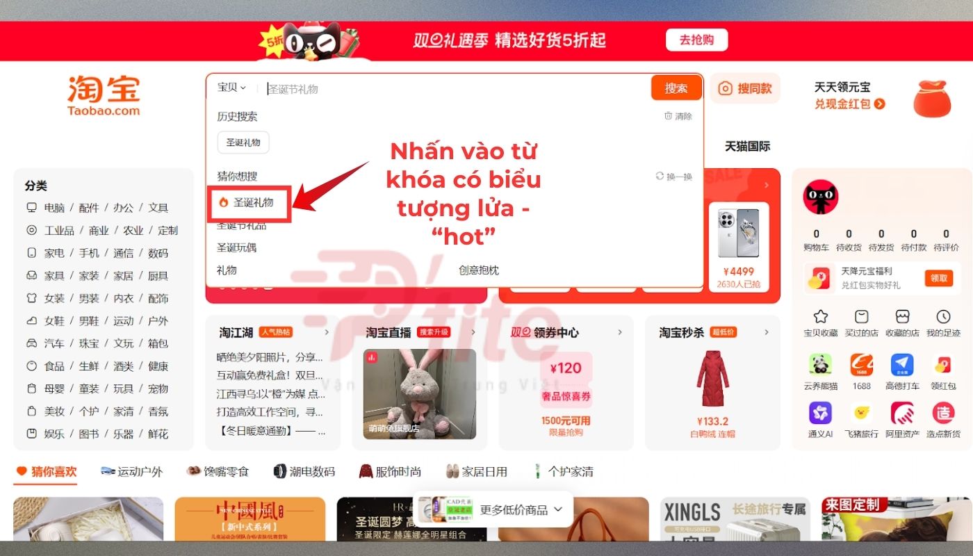 cách tìm sản phẩm hot trên taobao