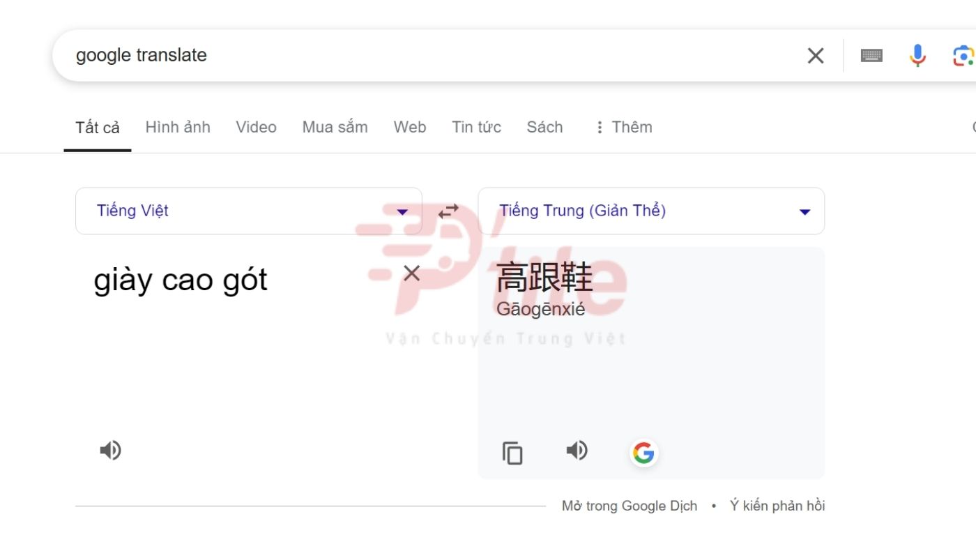 dùng tiện ích google dịch từ Trung sang Việt