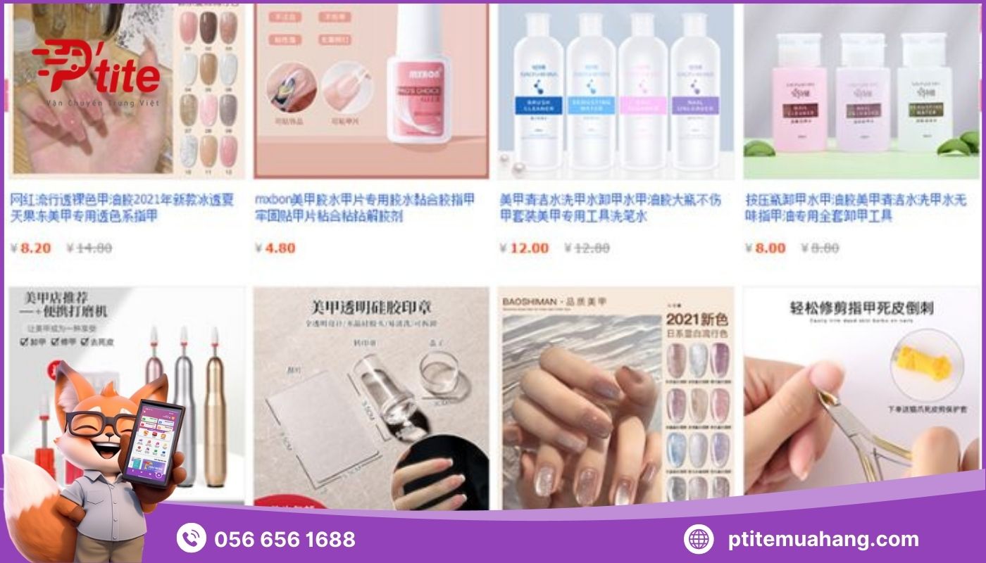 Sỉ nail trên các trang TMĐT mua hàng Trung Quốc