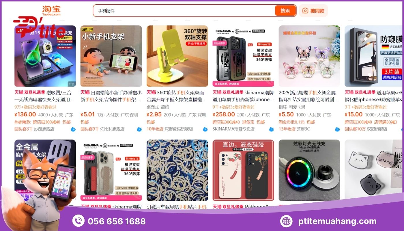 Phụ kiện điện thoại luôn có những mẫu không đụng hàng trên Taobao