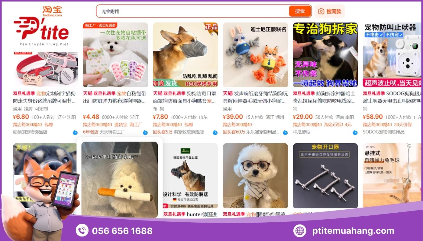 Gợi ý link Taobao hàng độc lạ phụ kiện thú cưng