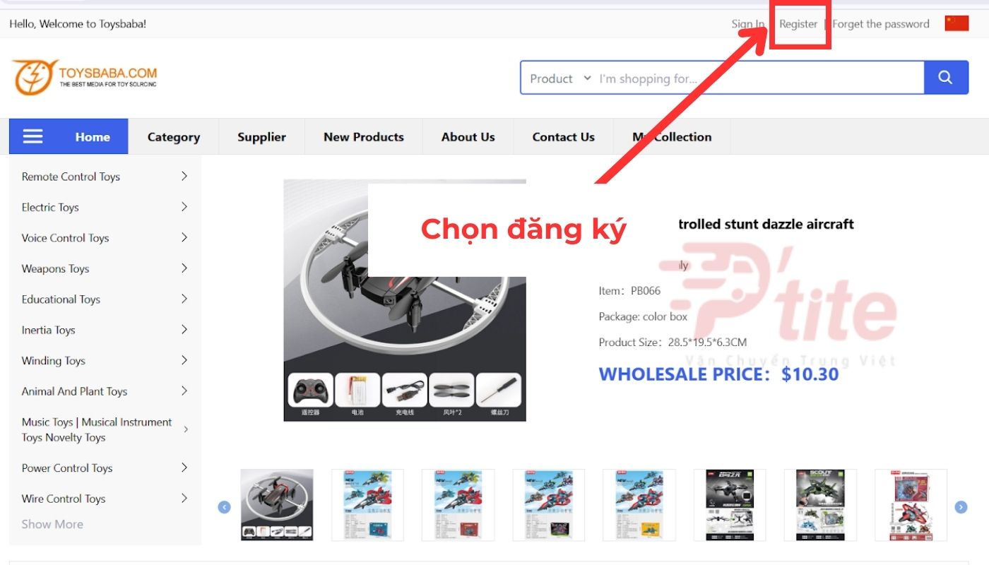 Tạo tài khoản mua hàng Toybaba