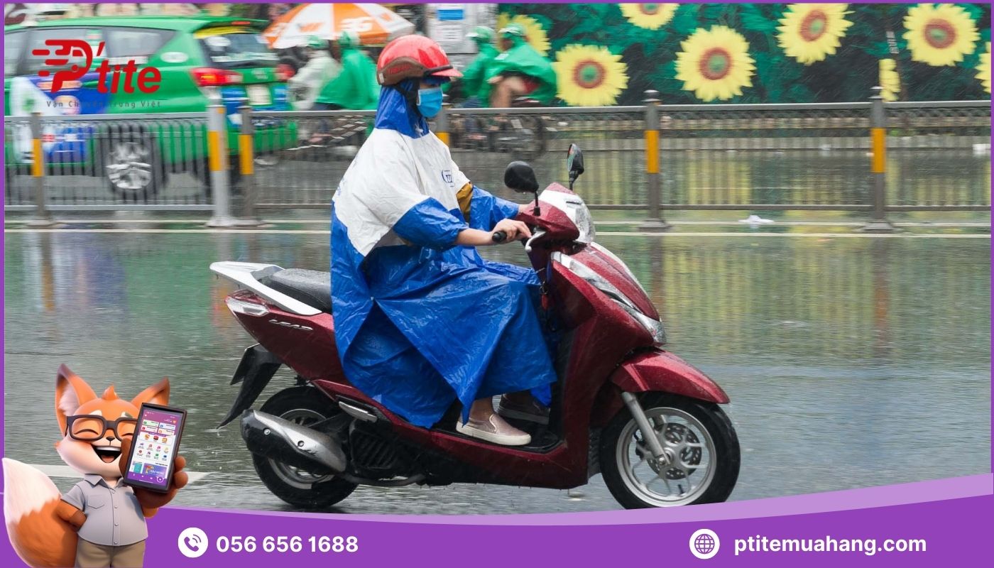 Mẫu áo mưa Trung Quốc loại cánh dơi