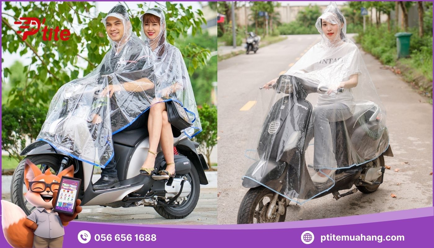 mẫu áo mưa trong suốt hot trend