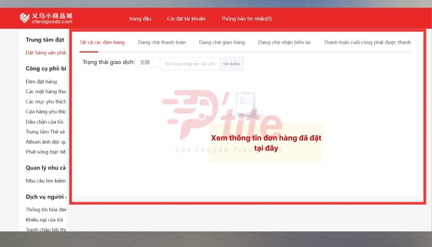 Xem trạng thái đơn hàng đang giao