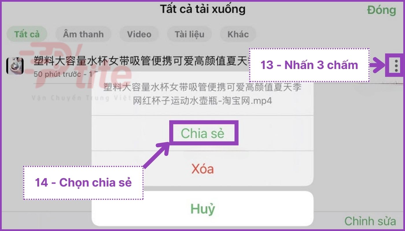 Lưu video Taobao về máy