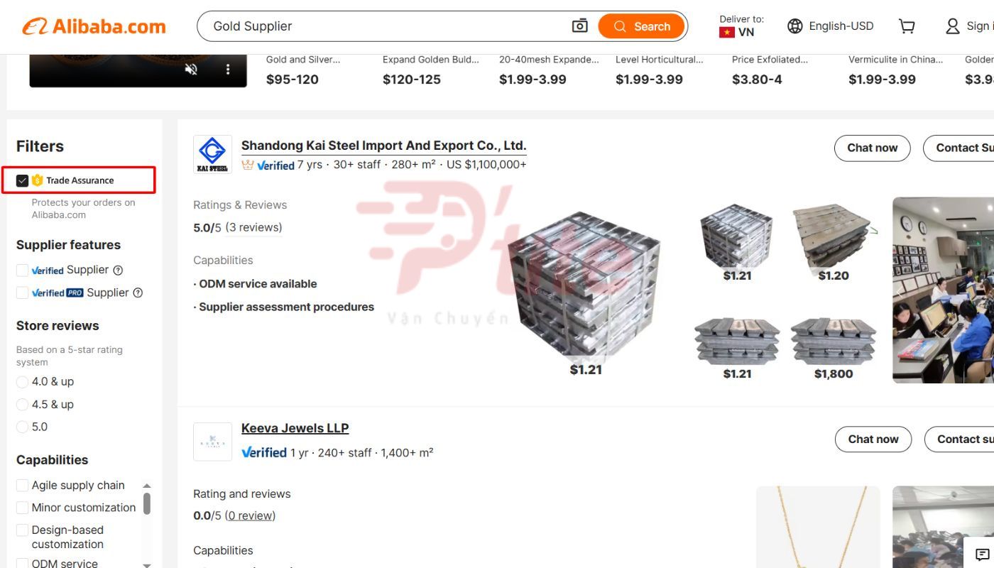 Trade Assurance là dịch vụ bảo vệ đơn hàng Alibaba