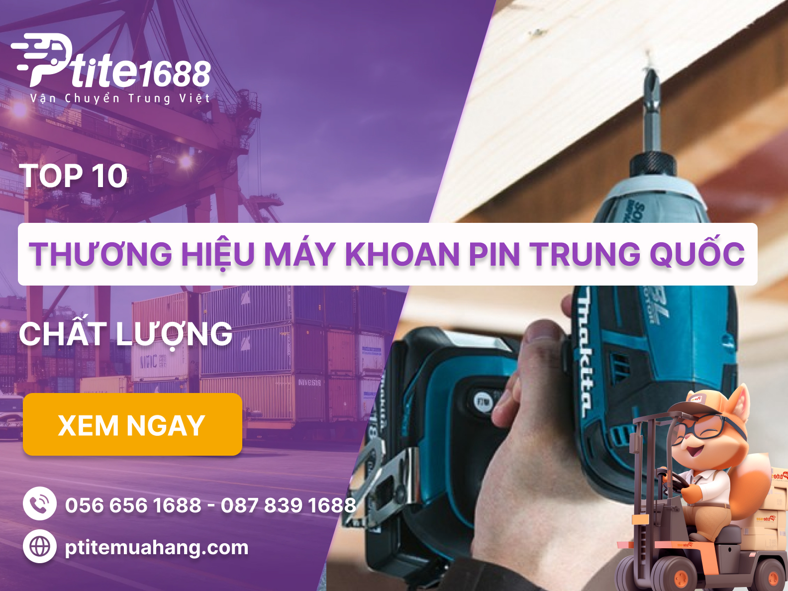 Top 10 thương hiệu máy khoan pin Trung Quốc chất lượng hiện nay