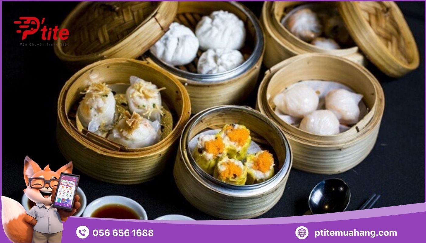 Đồ ăn vặt Trung Quốc bánh bao và sủi cảo
