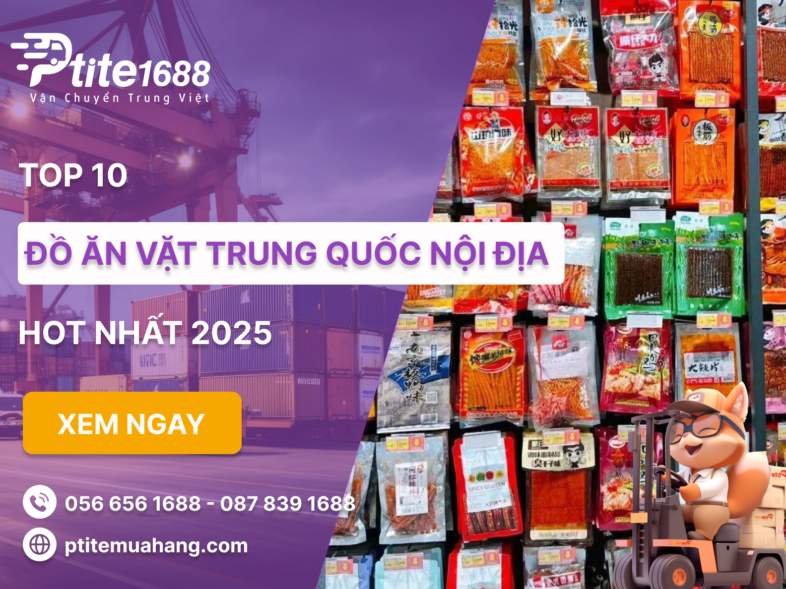 TOP 10 món đồ ăn vặt Trung Quốc HOT nhất 2025