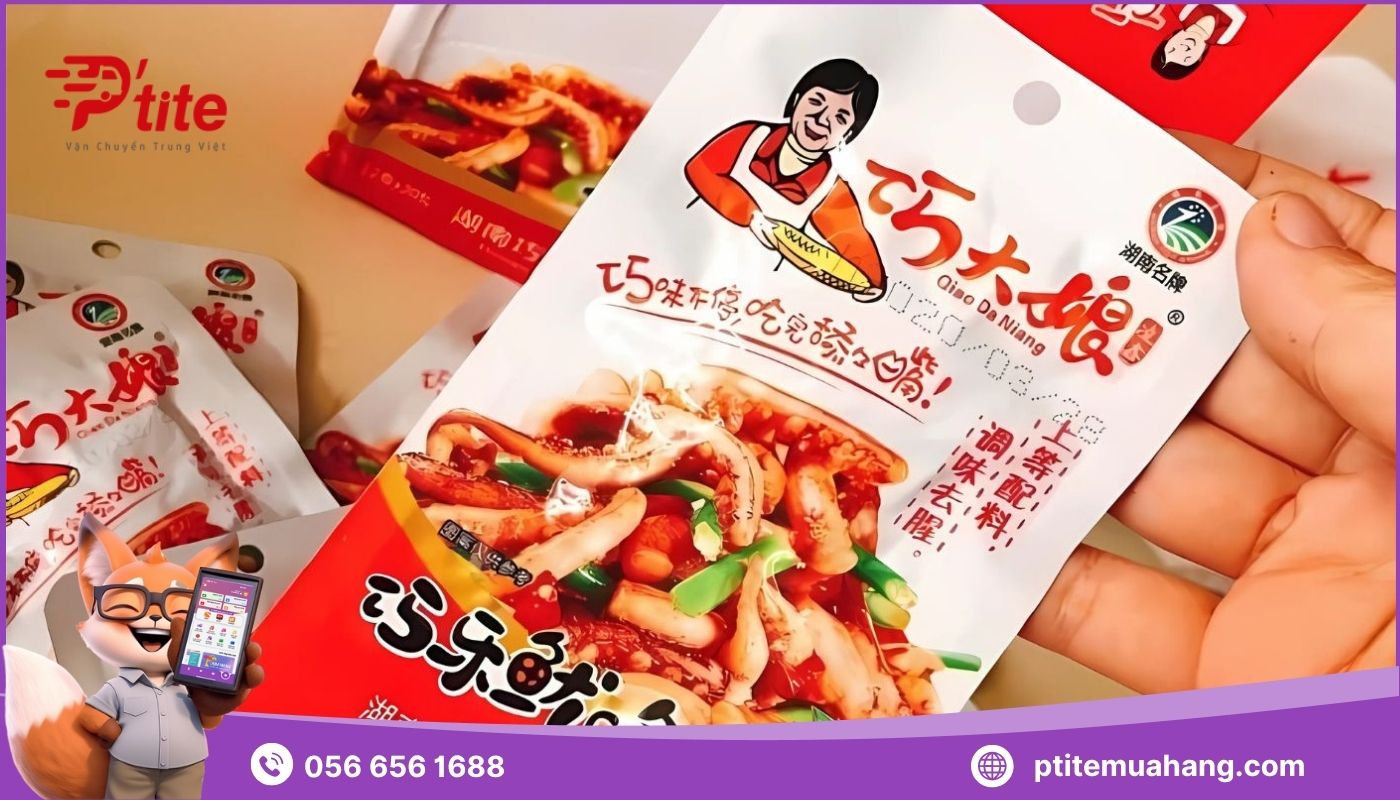 Đồ ăn vặt Trung Quốc Tứ Xuyên râu mực cay